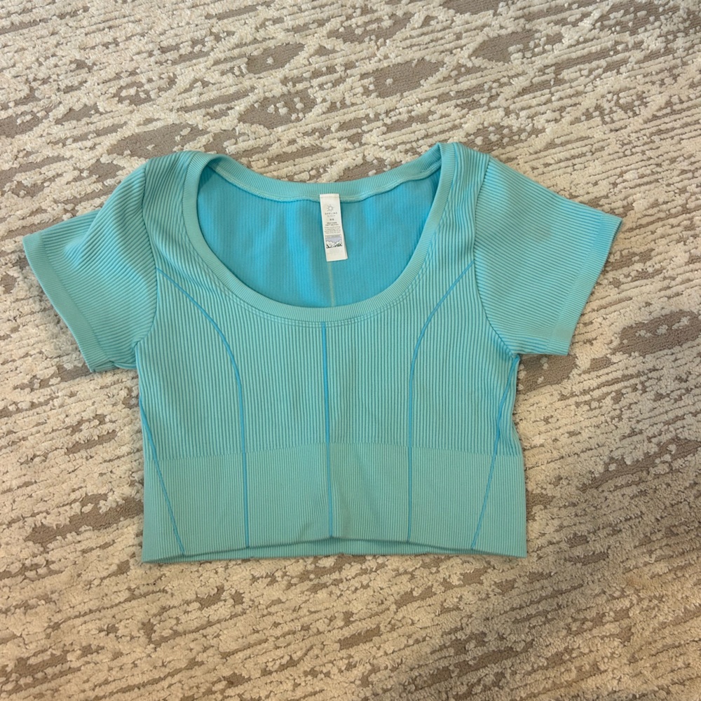 Aerie Light Blue Ribbed Top